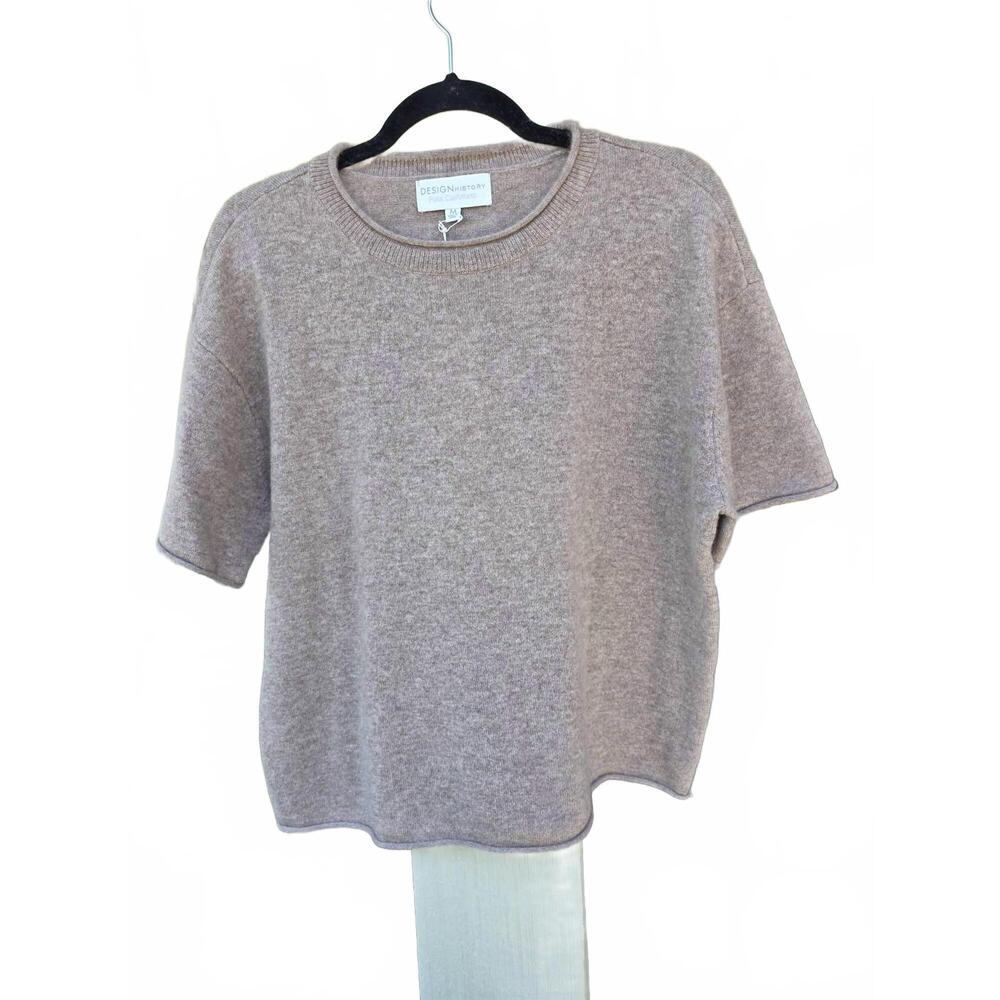 NEW DESIGN HISTORY women's cashmere t-shirt in latte